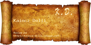 Kaincz Dolli névjegykártya